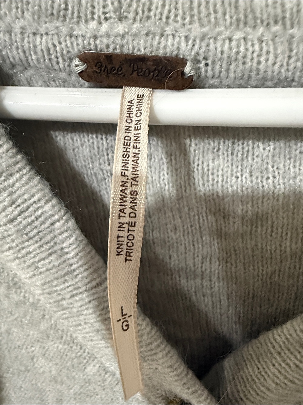 Free People Light Gray Hooded Quarter Button-Up Pullover - Picture 2 of 8